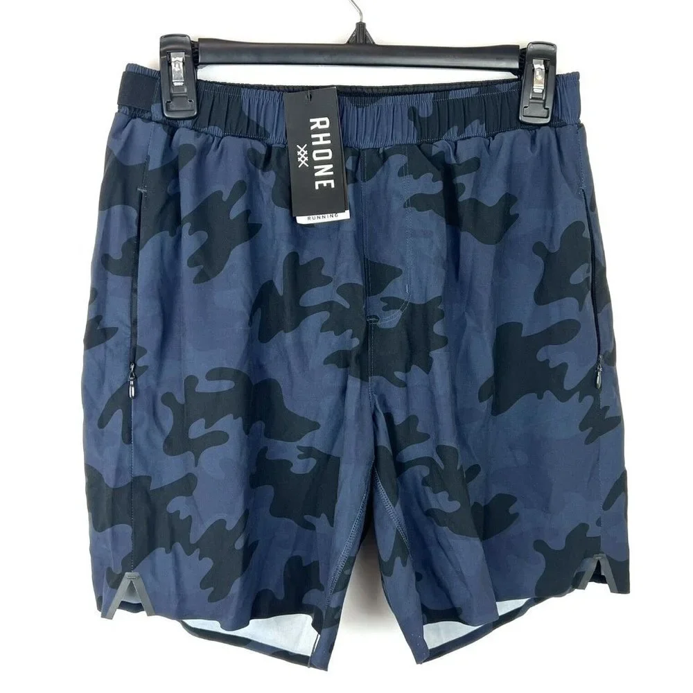 Rhone Men’s 4 Way Stretch Blue 7 Inch Swim Shorts Size S